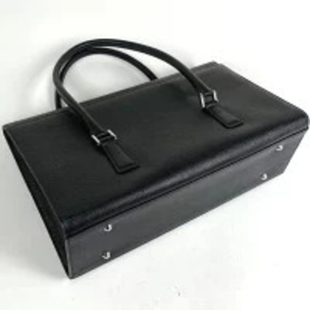 Burberry leather Black tote Nero handbag bag